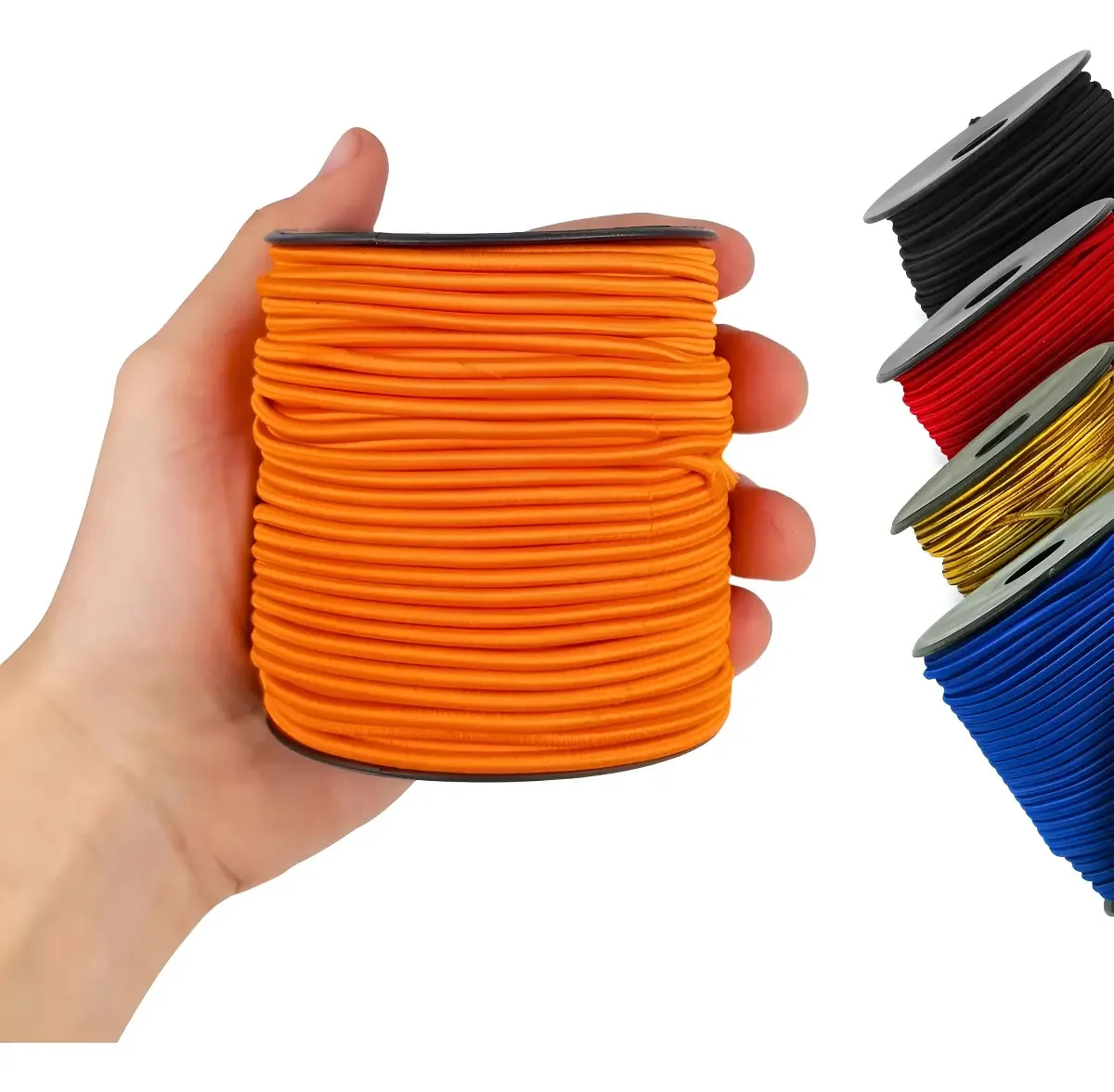 Elástico Roliço NYBC Laranja 523 2,2mm 50m Para Artesanato e Máscaras