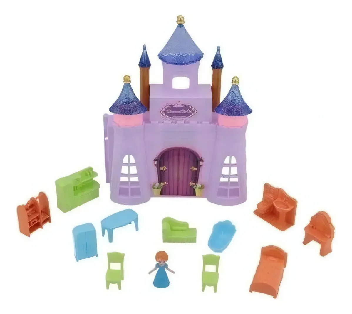 Castelo Beauty Brinquedo Miniatura C/ Mobília E Bonequinha