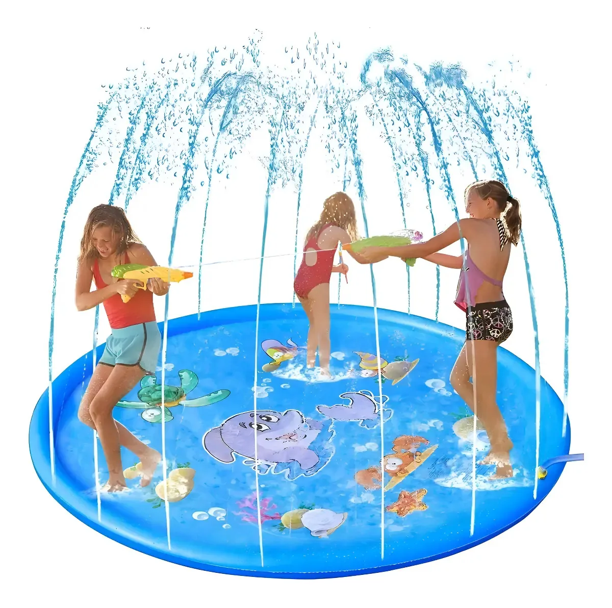 Splash Pad Sprinkler Esteira 170cm Piscina Inflável Infantil Cor Azul