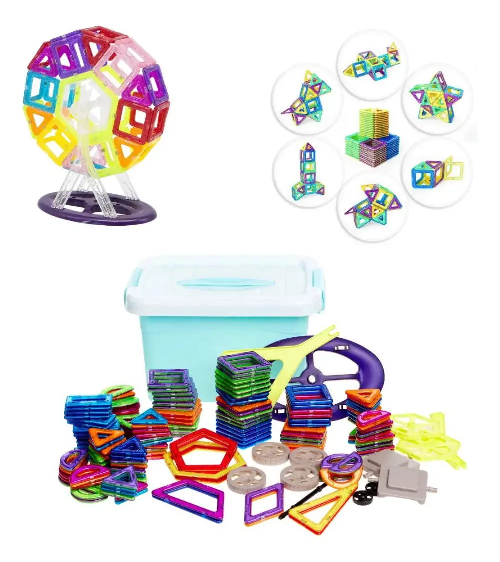 Brinquedo Blocos De Montar Magneticos 168 Peças
