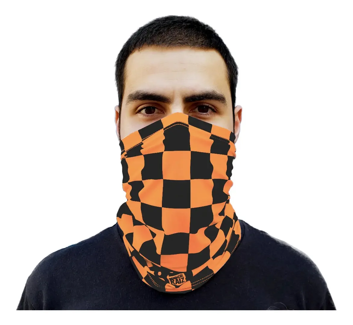 Bandana Tubular - Quadriculada Laranja