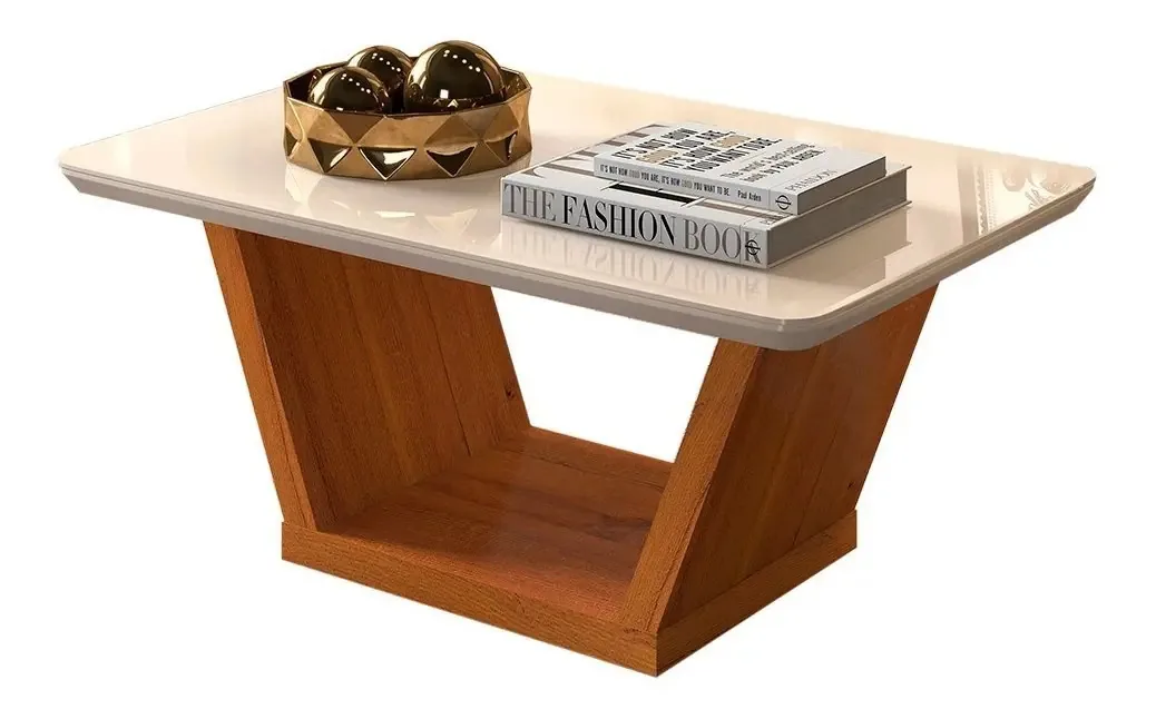 Mesa De Centro Lótus Telha Com Creme - D'rossi