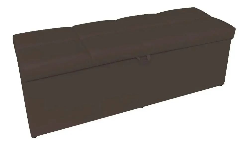 Calçadeira Baú Nina 0,90 Suede D'rossi Cor Marrom