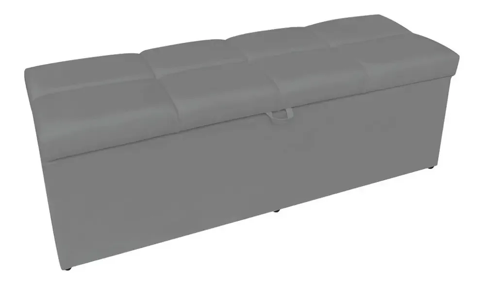 Calçadeira Baú Nina 0,90 Suede D'rossi Cor Grafite