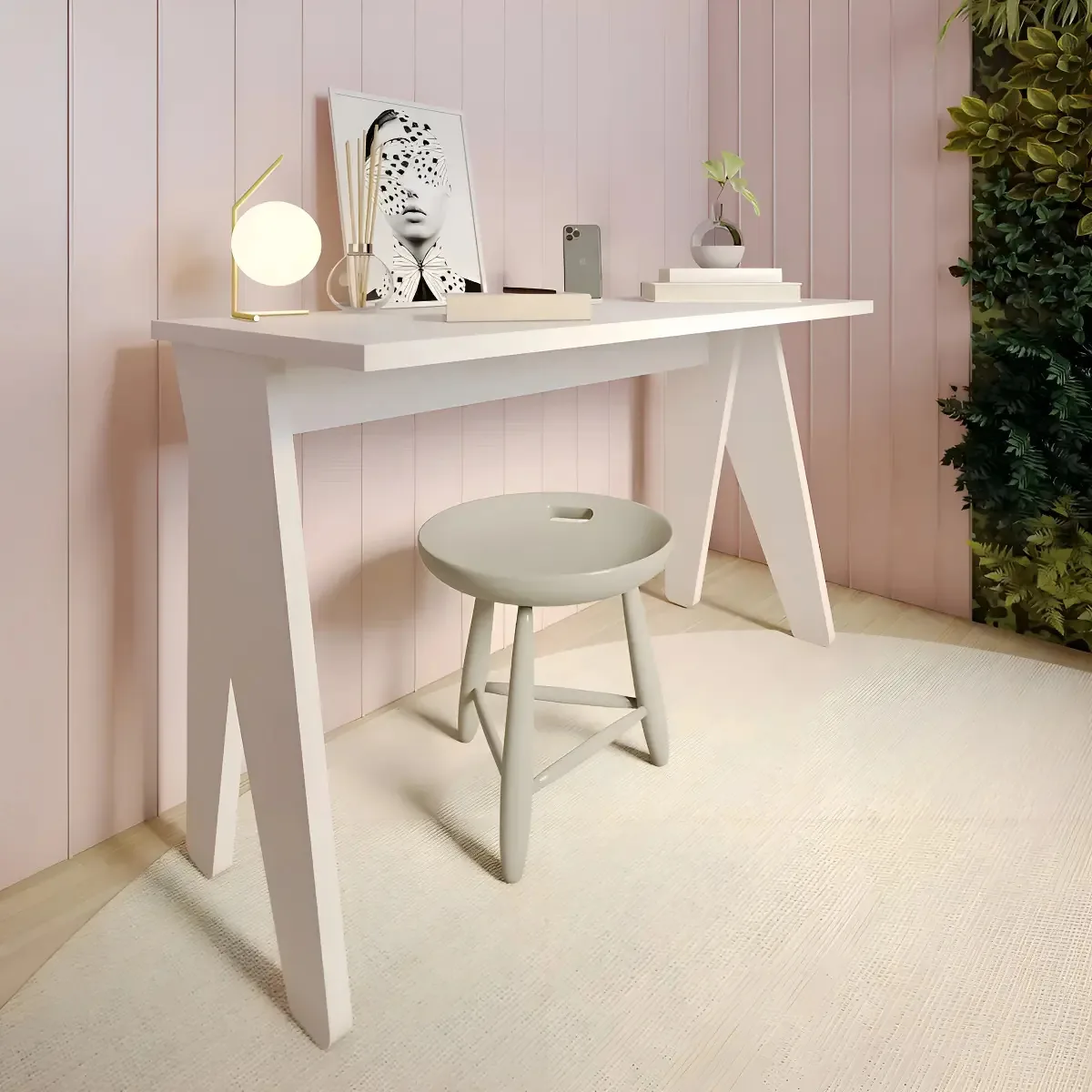 Escrivaninha 120cm Magnólia Falkk Branco Jf
