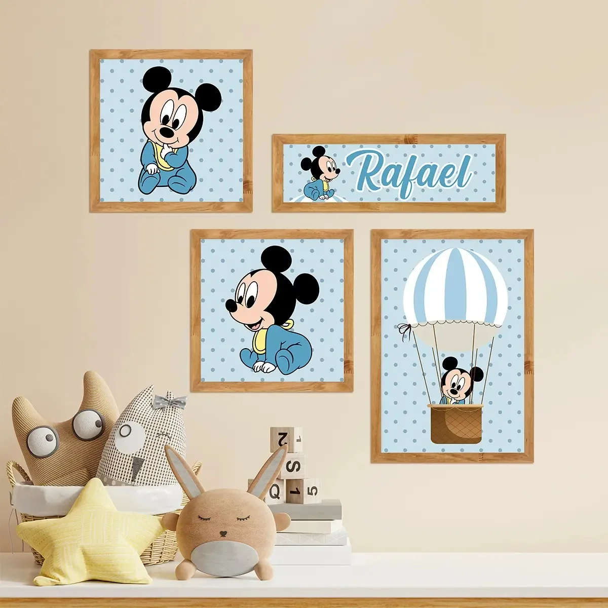 Kit De Placas Decorativas Mickey Mouse Moldura Mel