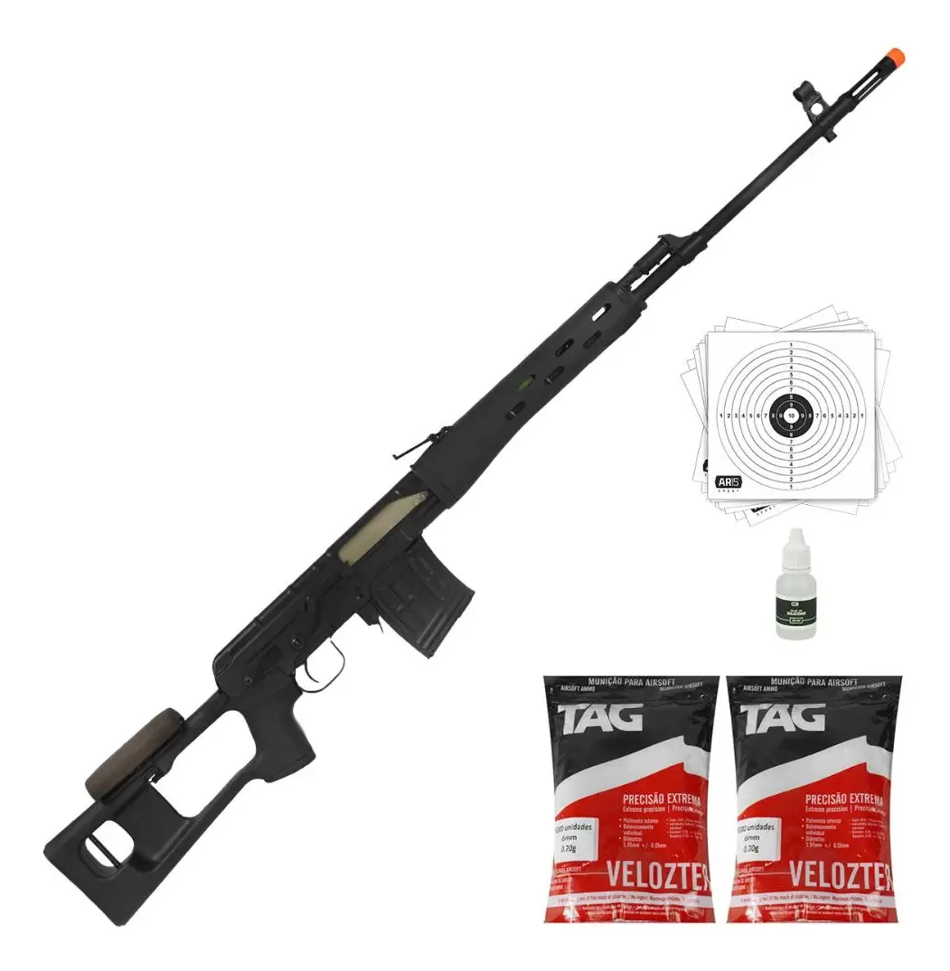 Airsoft Rifle Dragunov Cm057a 6mm Hi-cap 120 Bbs + 2x Bbs