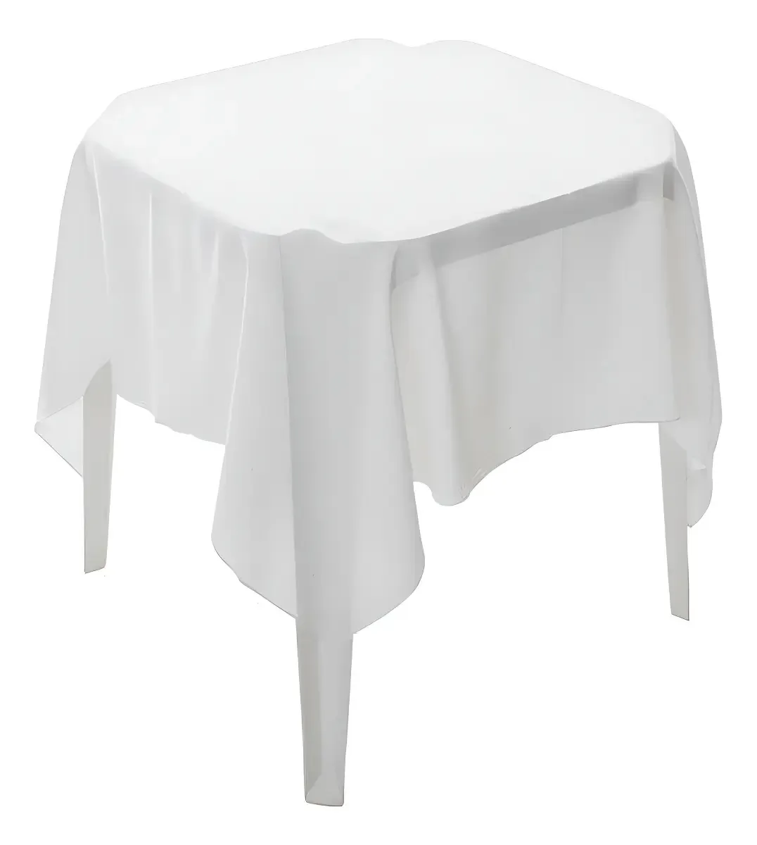 6 Toalhas De Mesa Microfibra Quadrada 1,50x1,50 Festa Buffet Cor Branco Lisa