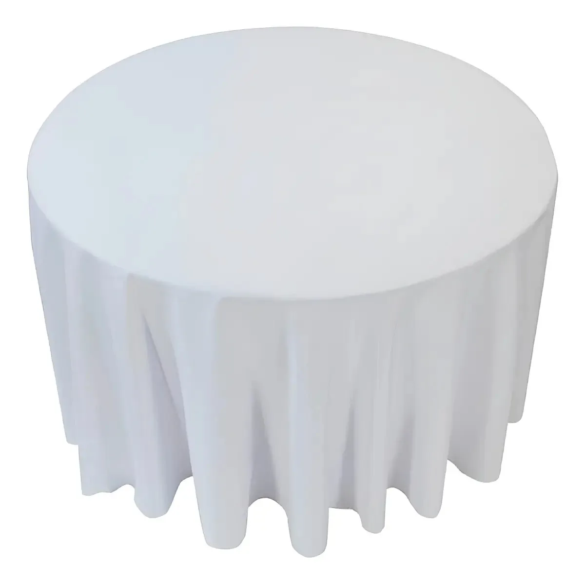 Kit 10 Toalhas de Mesa Redonda Branco Microfibra 1,50m 4 Lugares