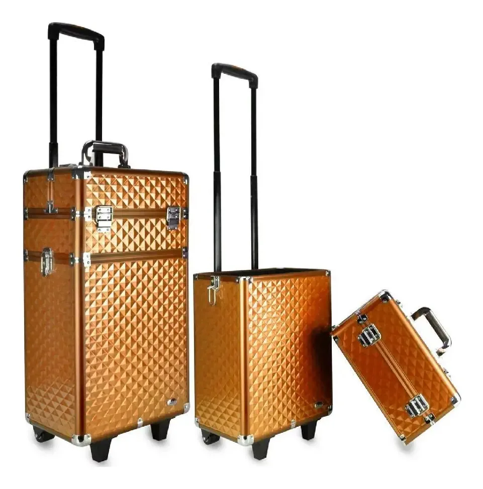 Maleta Profissional Maquiagem Ruby's Dourada Fs1204mc