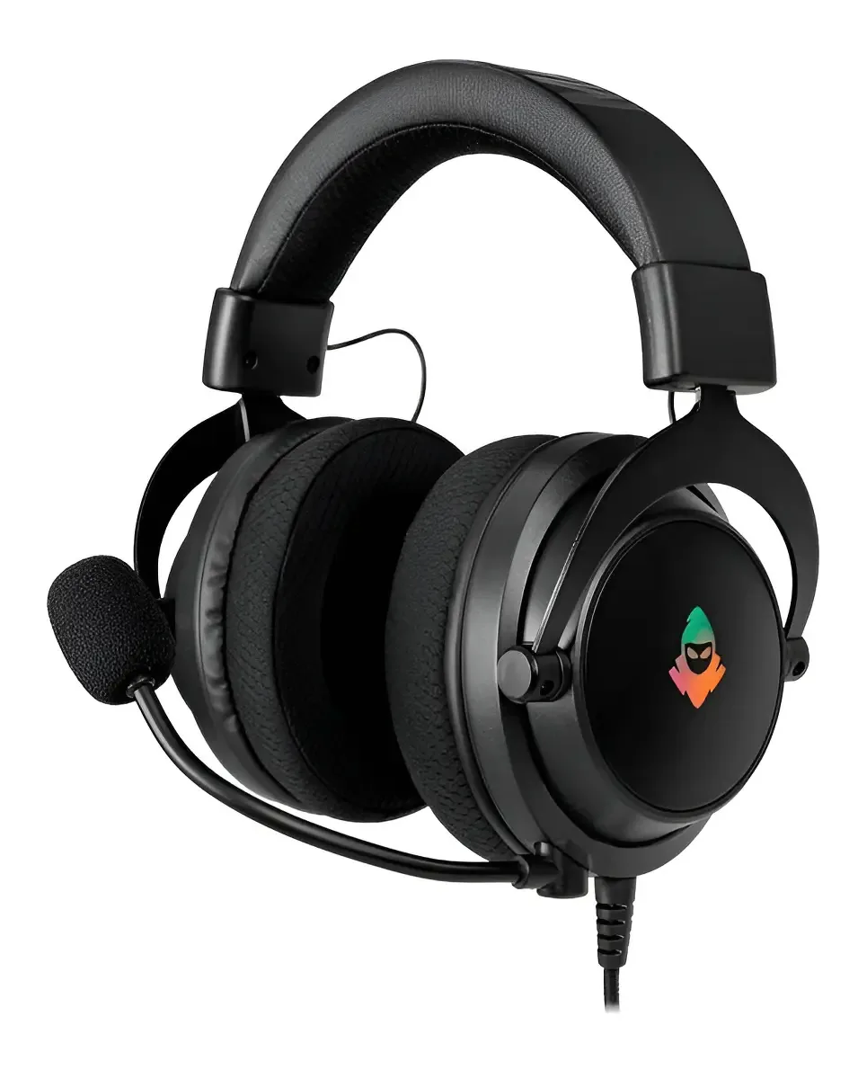Headset Gamer Mancer MCR-AUR-RGB01 Preto Aura Rainbow Drivers 50MM