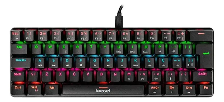 Teclado Mecanico Gamer Tgt Sherman Tlk Rainbow Abnt2 S/ Azul