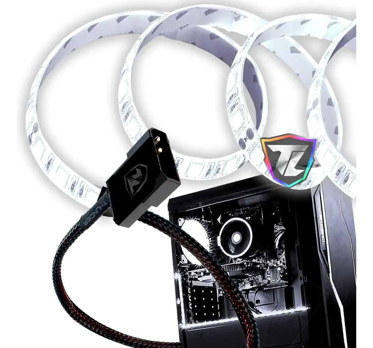 Fita Led 5050 Pc Molex 12v Decoração Gabinete Gamer 30cm Luz Fita Led Branca Fria Artic White Branco Frio Tensão De Operação 5050 12v Molex Fonte 12v