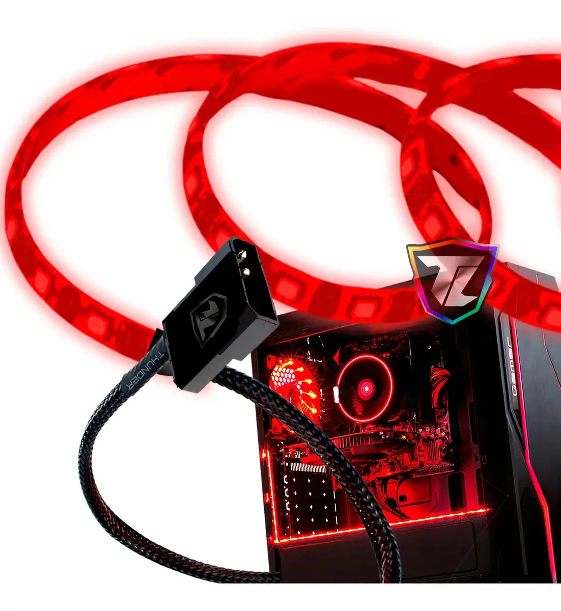 Fita Led 5050 Pc Molex 12v Decoração Gabinete Gamer 30cm Luz Fita Led Vermelha Blood Red Vermelho Tensão De Operação 5050 12v Molex Fonte 12v