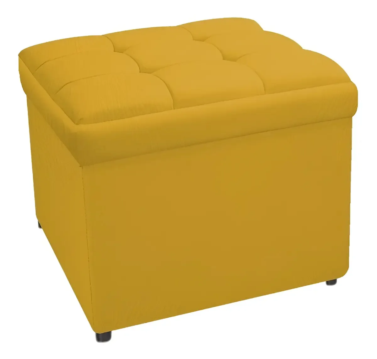 Baú Copenhague 90 Cm Solteiro Suede Amarelo - Ds Moveis