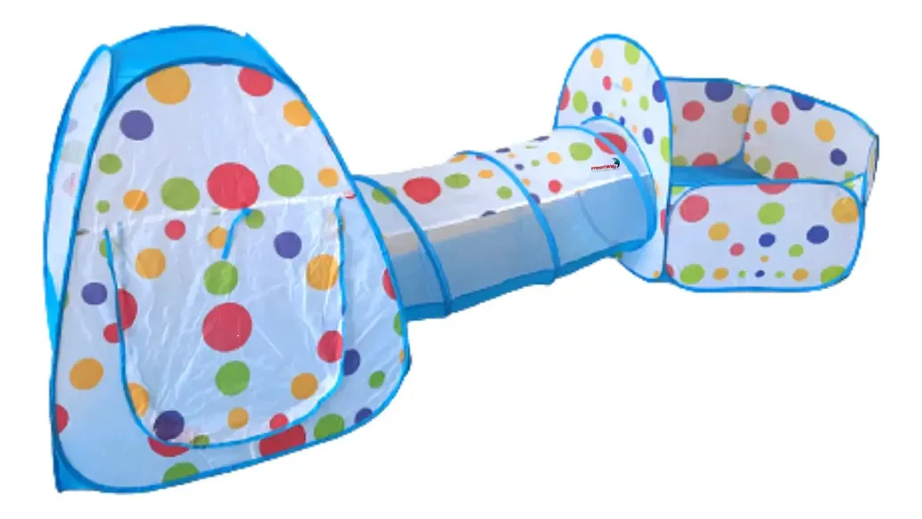 Barraca Infantil Azul Toca Túnel Piscina Bolinha Importway