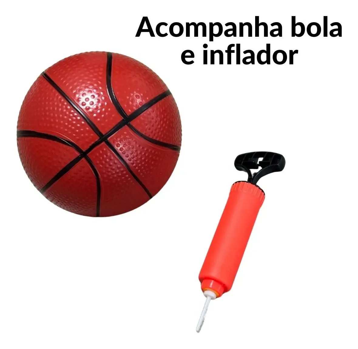 Cesta Basquete Infantil 1,25m Importway Com Bola E Inflador