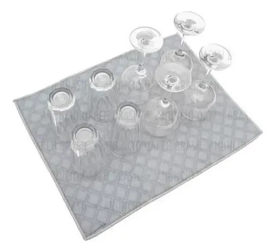 Kit 2 Tapetes Secar Louça E Copos Alto Poder De Absorção Cor Cinza