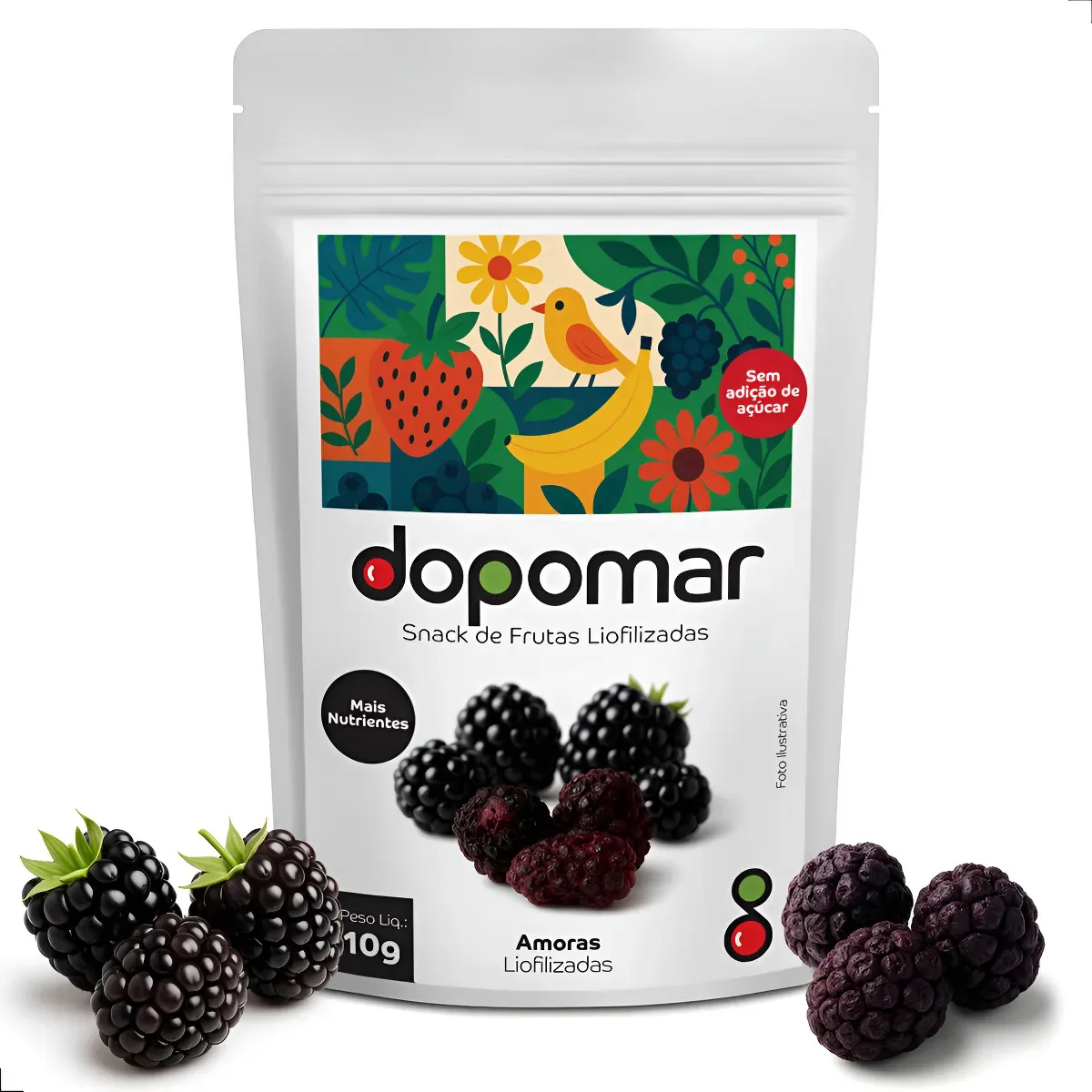Amora Liofilizadas Chips Frutas Snack 10g 100% Natural