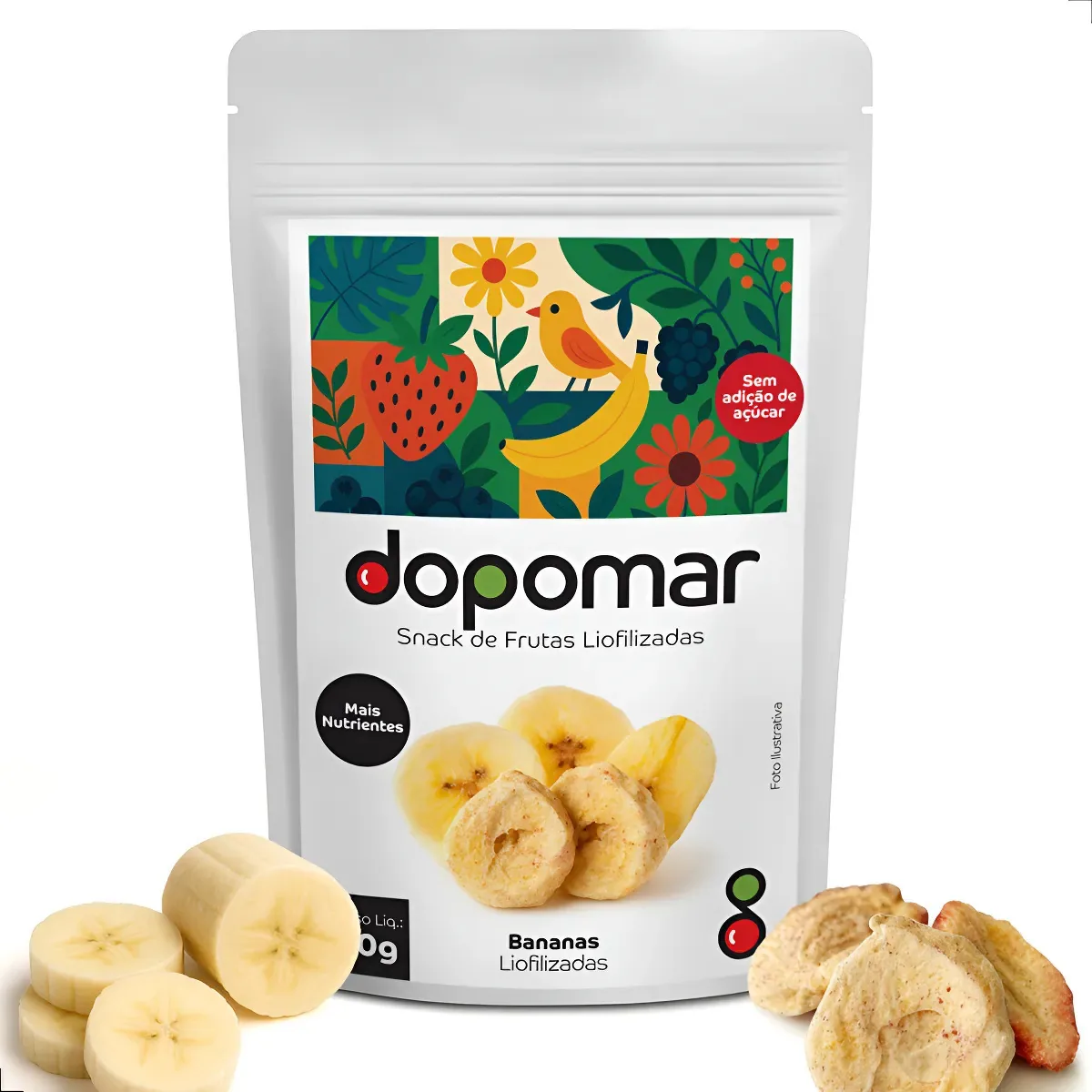 Banana Chips Liofilizadas Frutas Snack 20g 100% Natural