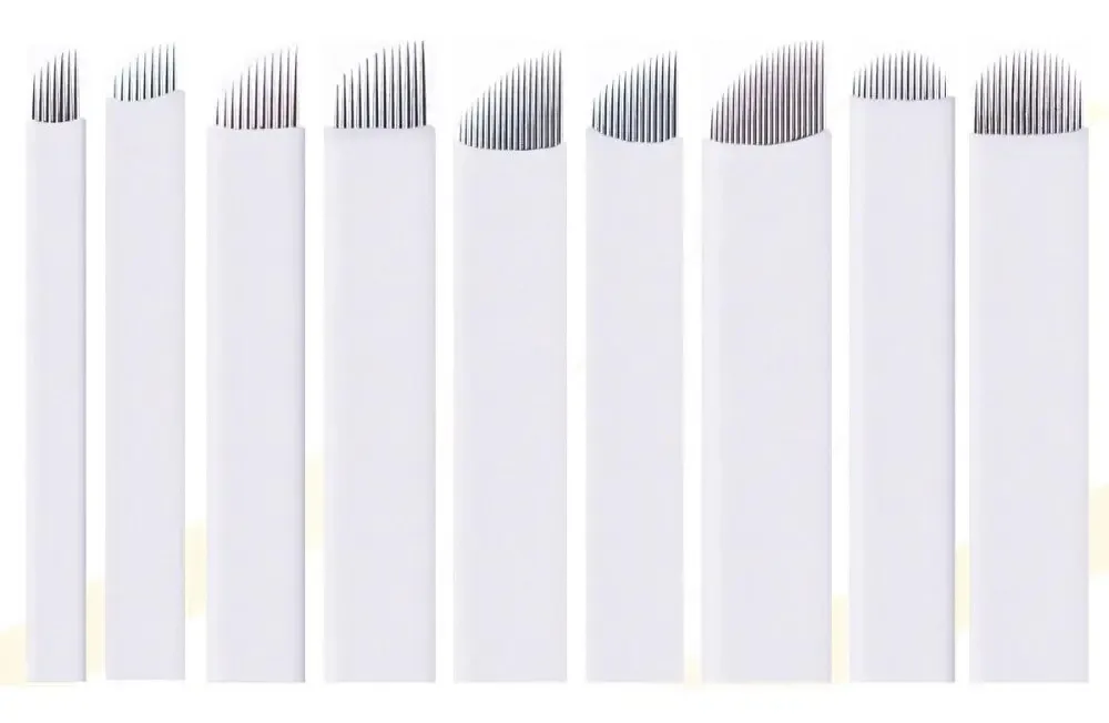 Kit 20 Lâminas Para Tebori 12 Flex 0,20mm Cor Branco