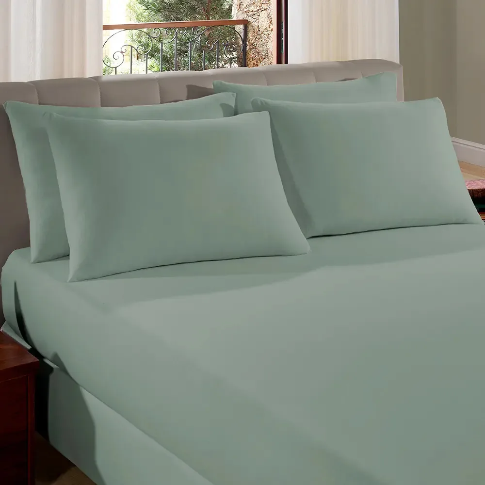Jogo Cama Vivaldi Malha Queen Liso 3 Peças Fio Penteado Cor Fendi