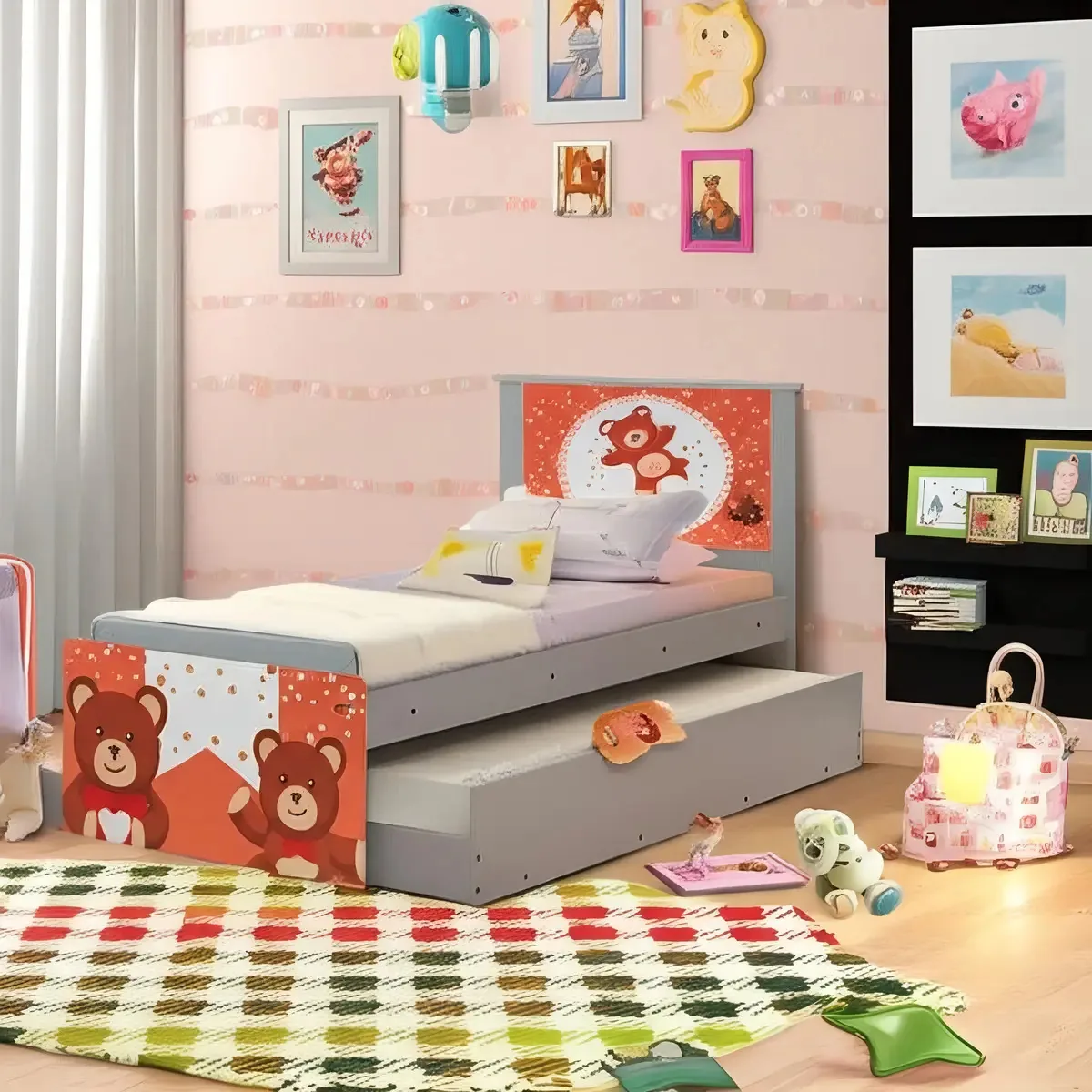 Bicama CasaH Bruxinha Infantil Solteiro com Colchões Incluídos Branco MDF