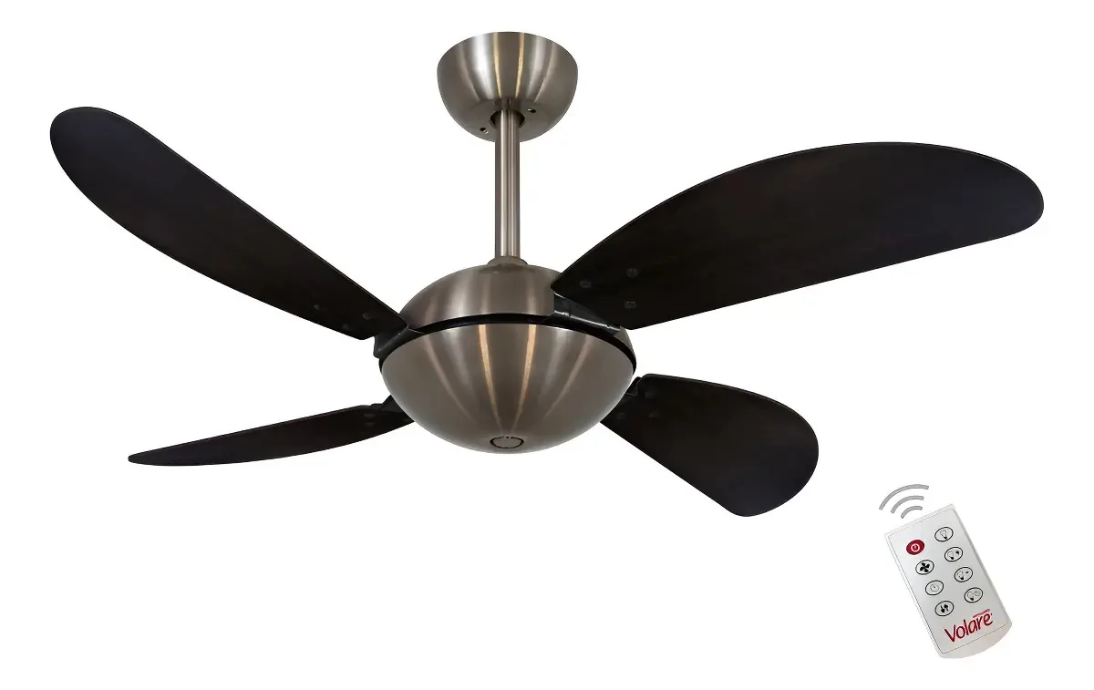 Ventilador Volare Fly Office Tabaco E Controle Remoto Estrutura Marrom Diâmetro 1.05 M Quantidade De Pás 4