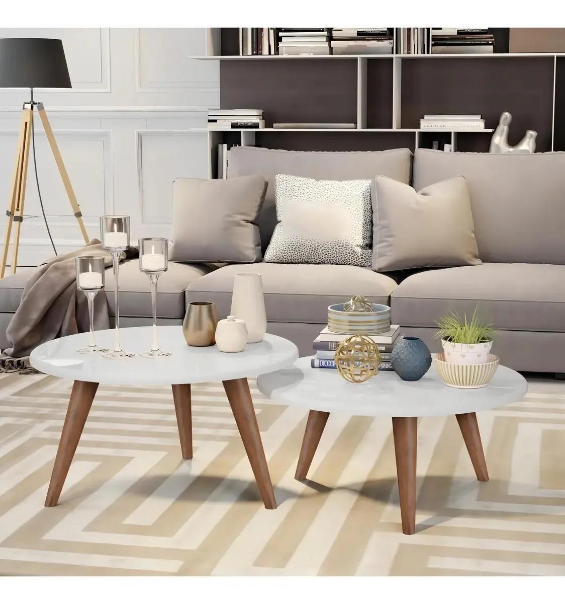 Conjunto Mesa De Centro Evie Branco
