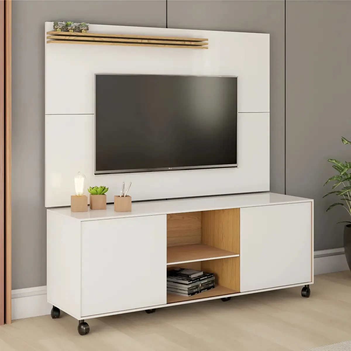Home Para Tv Grecia Cor Branco