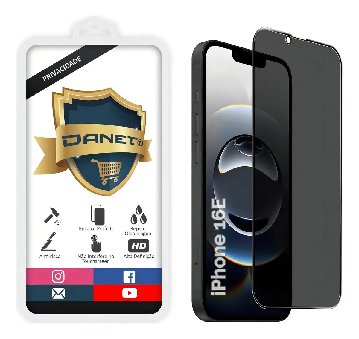 Película Privacidade Cerâmica Fosca P/ iPhone Modelos