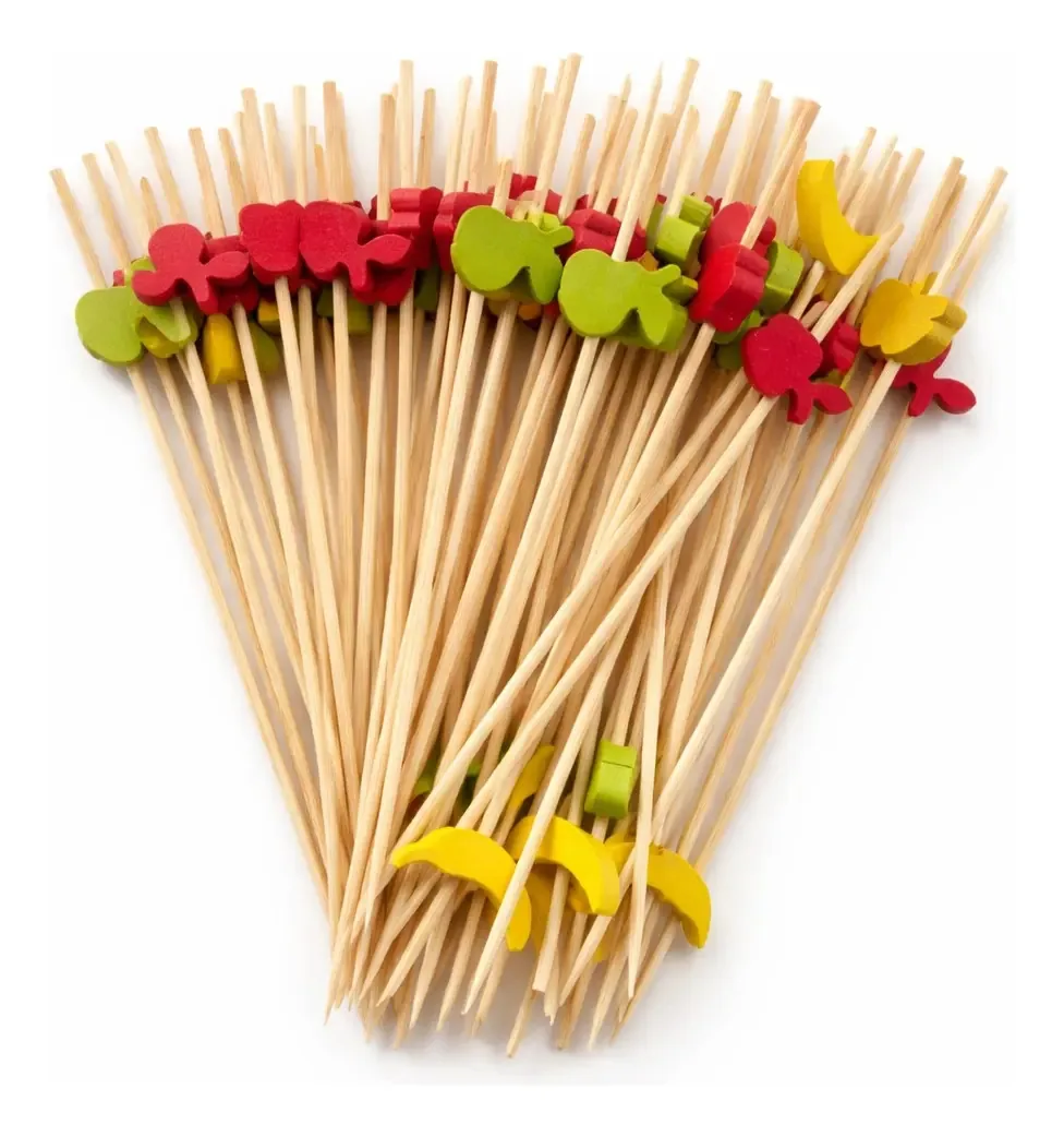 Palitos Aper.bambu Frutas 12cm C/50