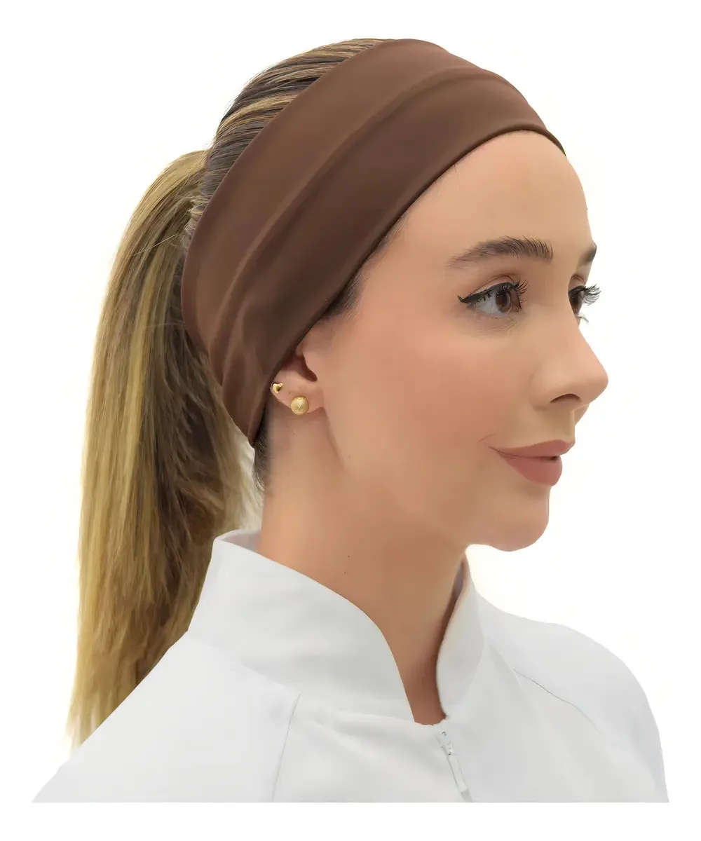Turbante Feminino Jalecos Mania Poliamida Liso Cor Marrom