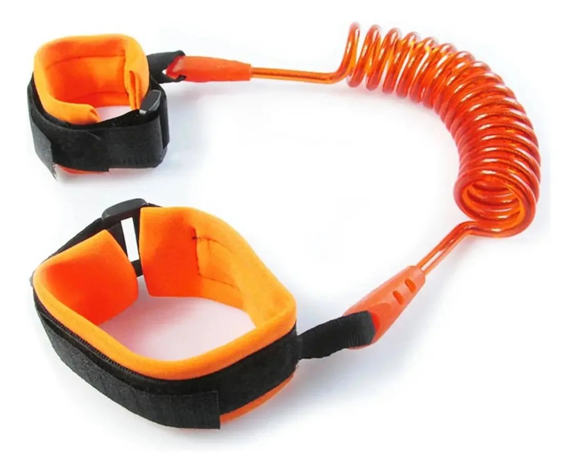 Pulseira Infantil Guia Segurança Criança Bebe Antiperdido Cor Laranja