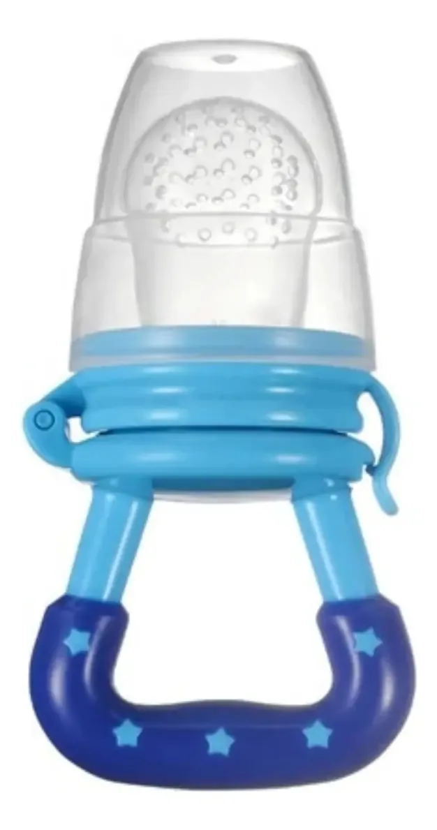 Chupeta Alimentadora Silicone MBBIMPORTS Azul Tamanho Médio Livre de BPA Kit 2 Und