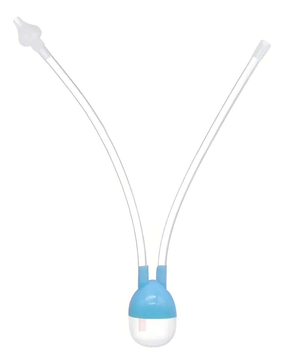 3 Unidades Aspirador Nasal Com Sucção Nariz Entupido Bebe Cor Azul