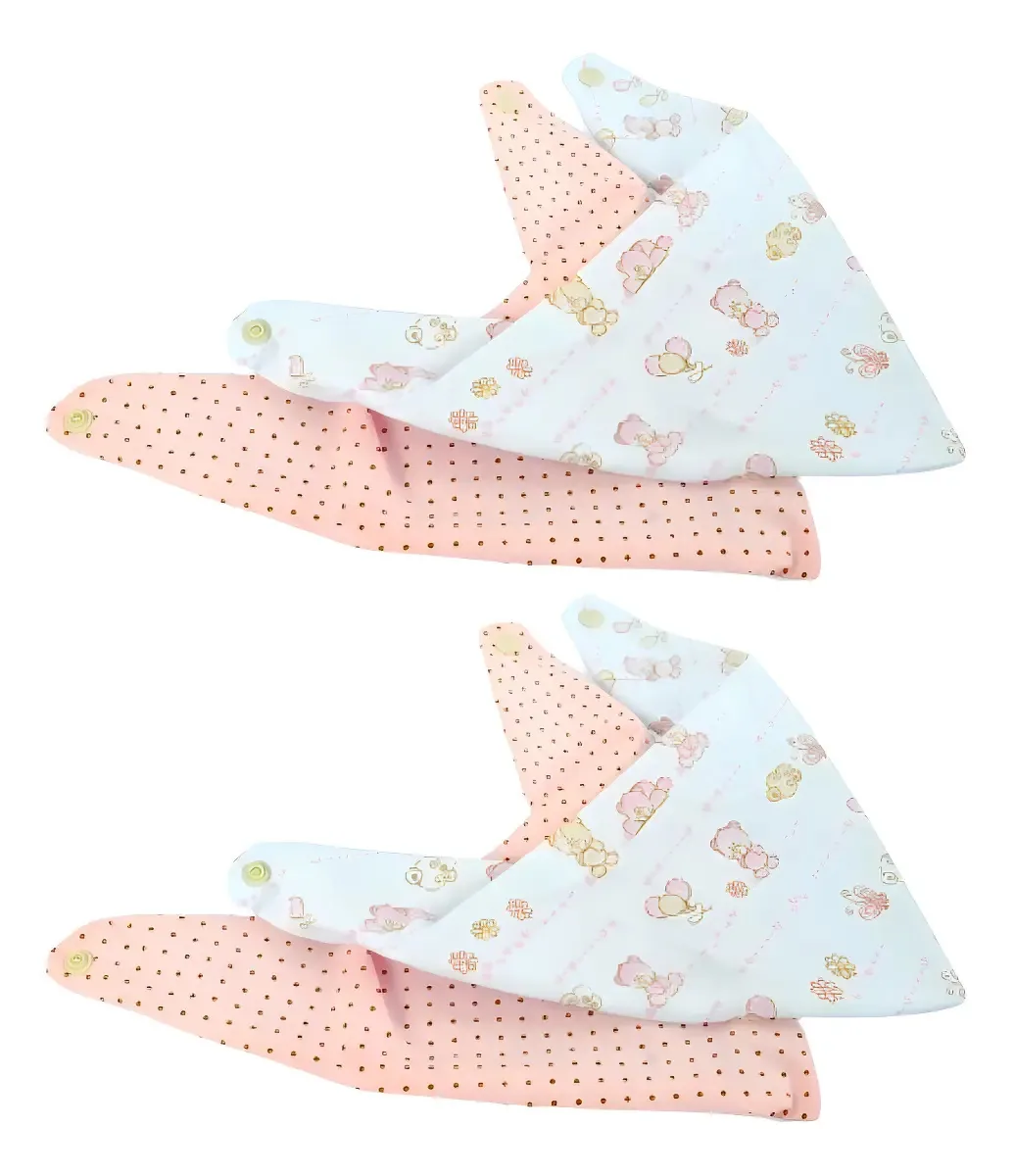 Kit 6 Babadores Bandana Algodão Bambino Bebe Impermeável 29x16cm
