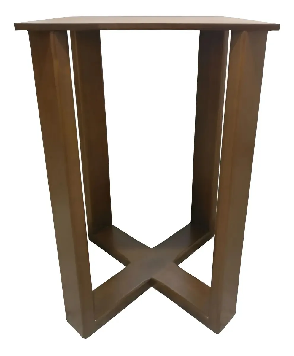 Base Em Madeira Para Mesa Jantar Ametista Tp 55x55cm Verniz Amêndoa
