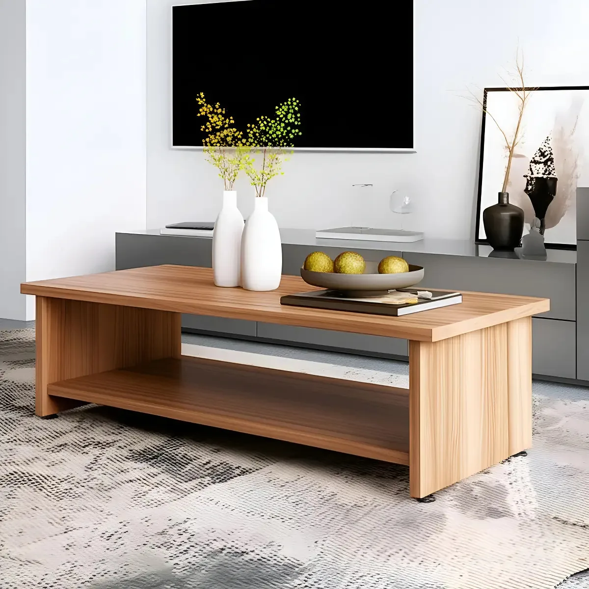 Mesa De Centro Module Nogal Sevilha Cor Marrom