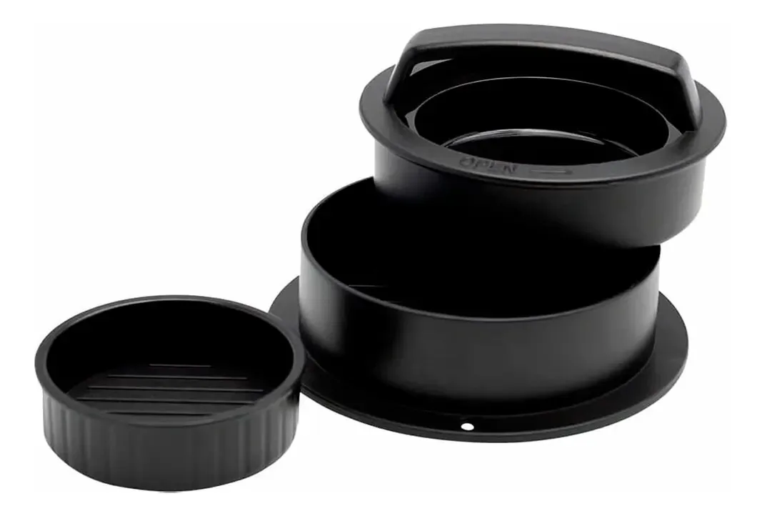 Forma De Hamburguer Prensa Modelador Gourmet 12x6cm Cor Preto