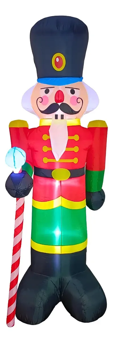 Soldado Quebra Nozes Inflavel Boneco Natalino Led Natal 1,8m