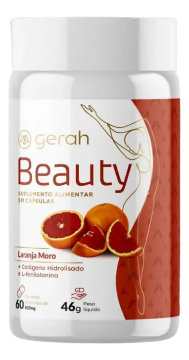 Gerah Beauty - Suplemento Alimentar Beleza E Emagrecimento Sabor Laranja Moro