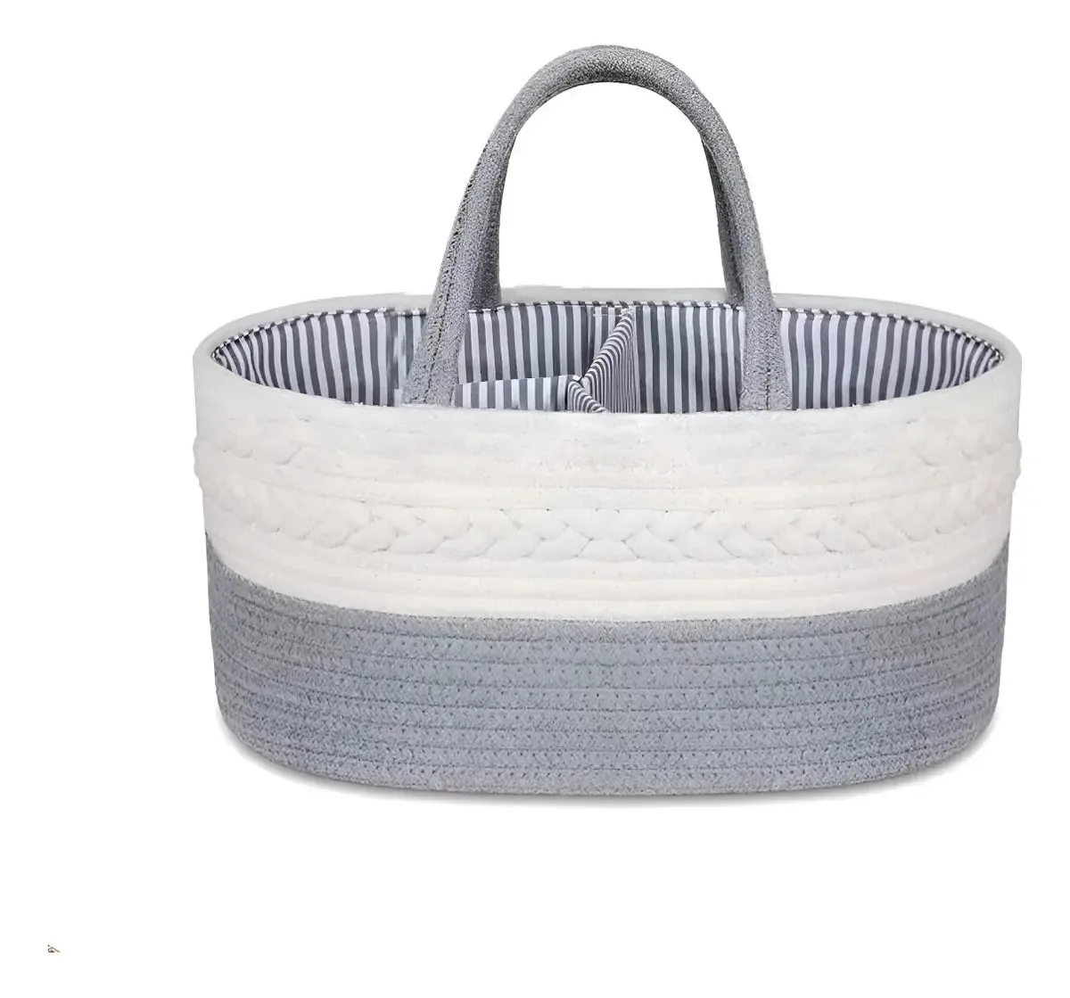 Cesto Para Bebes Porta Fraldas Organizador De Banho Cor Cinza