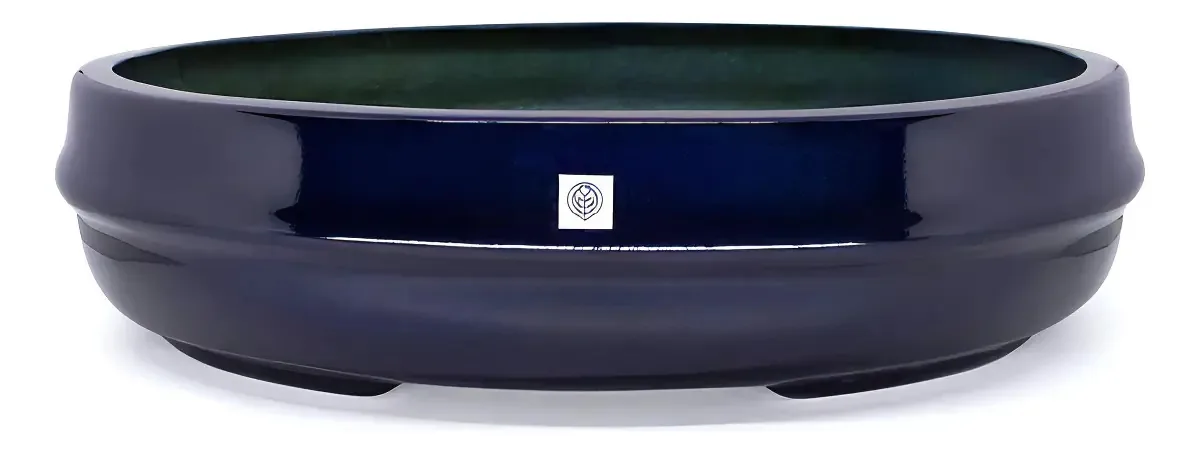 Vaso Bacia Decorativo Osaka Azul Perolizado M 11,5x44x36 Cm