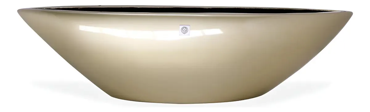 Vaso Decorativo Barca Ouro Velho 17x63x17cm - D'rossi Dourado Vaso Bacia Decorativo