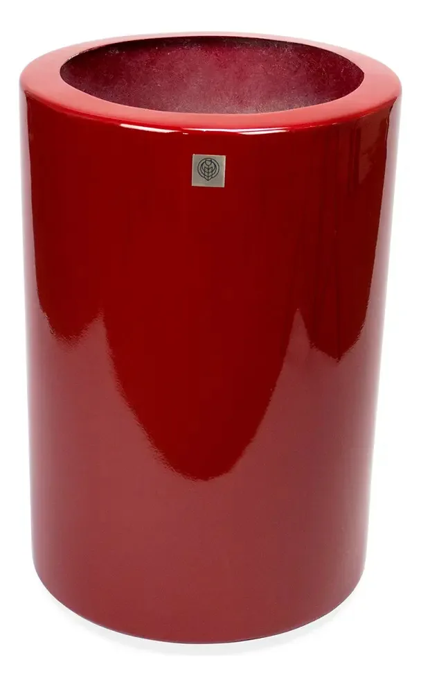 Vaso Decorativo Cilindro Vermelho Lira 50x34 Cm - D'rossi