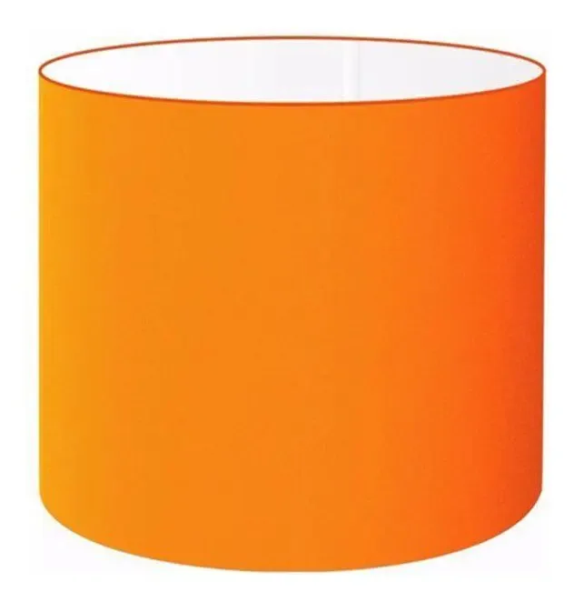 Cúpula Abajur Cilíndrica CP-8010 25x25cm Laranja Lustres Vivare