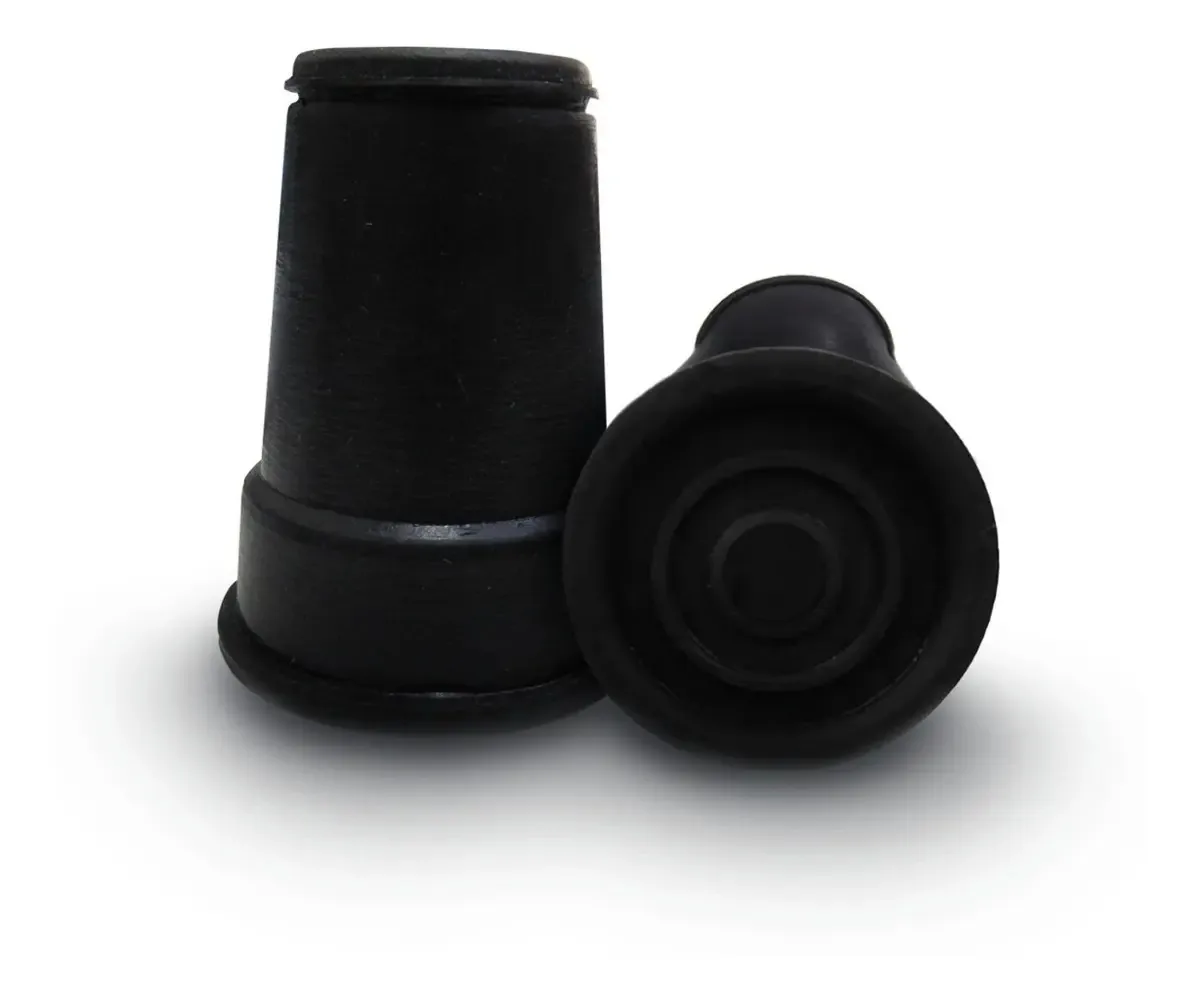 Kit 2x Ponteira Borracha 3/4 Preto para Muletas Ax Artipé Substituição