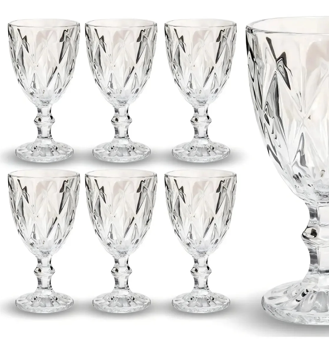 Jogo 6 Taças Vidro 330ml Diamond Transparente