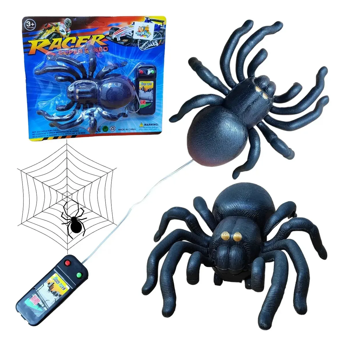 Brinquedo Aranha Grande Controle Remoto Pegadinha Halloween